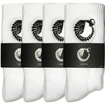 Tainted Embroidered Crew Socks 4 pack (White)